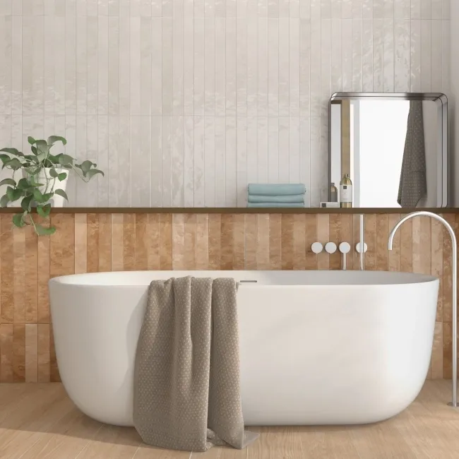 Ponto Teracotta Stone Effect Gloss Ceramic Wall Tile