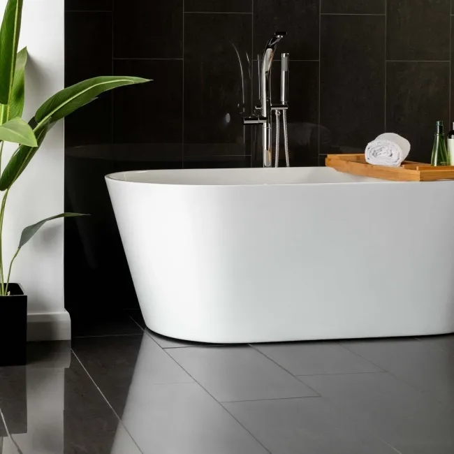 Lounge Black Polished Porcelain Wall and Floor Tile