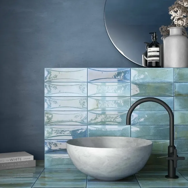Luma Sky Blue Gloss Decor Ceramic Wall Tile