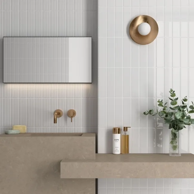 Lumina Alyssum White Gloss Ceramic Wall Tile