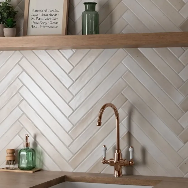 Massimo Ivory Brick Effect Matt Ceramic Wall Tile