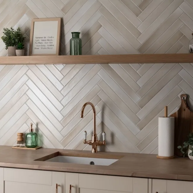 Massimo Ivory Brick Effect Matt Ceramic Wall Tile