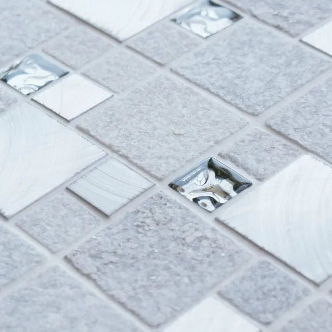 Comet White Square Stone Mosaic 300x300