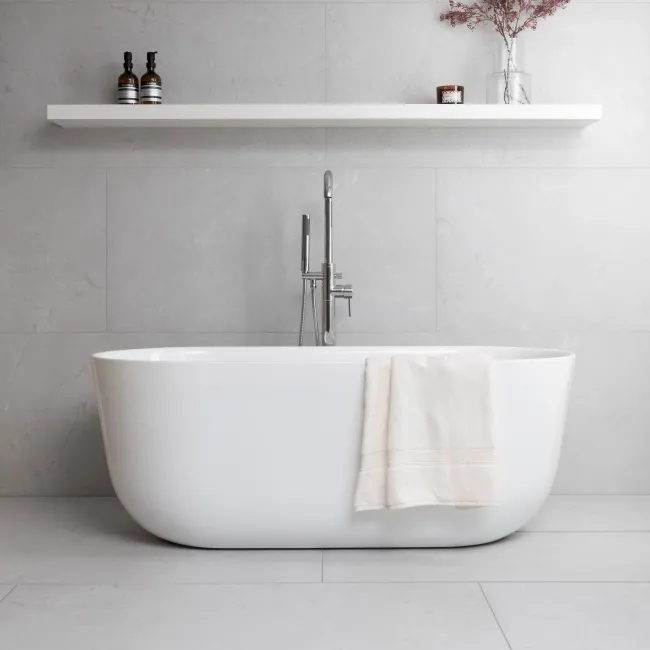 Neeko White Stone Effect Matt Porcelain Tile