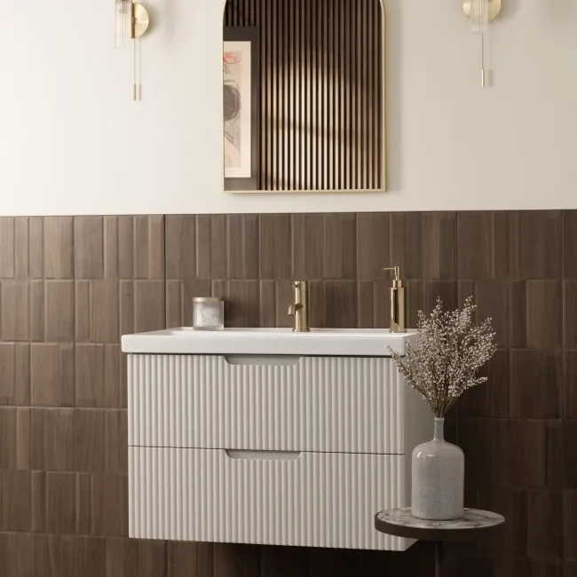 Nogal Block Decor Dark Brown Wood Effect Matt Ceramic Wall Tile