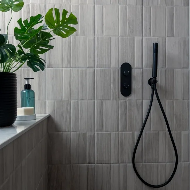 Nogal Block Decor Grey Wood Effect Matt Ceramic Wall Tile