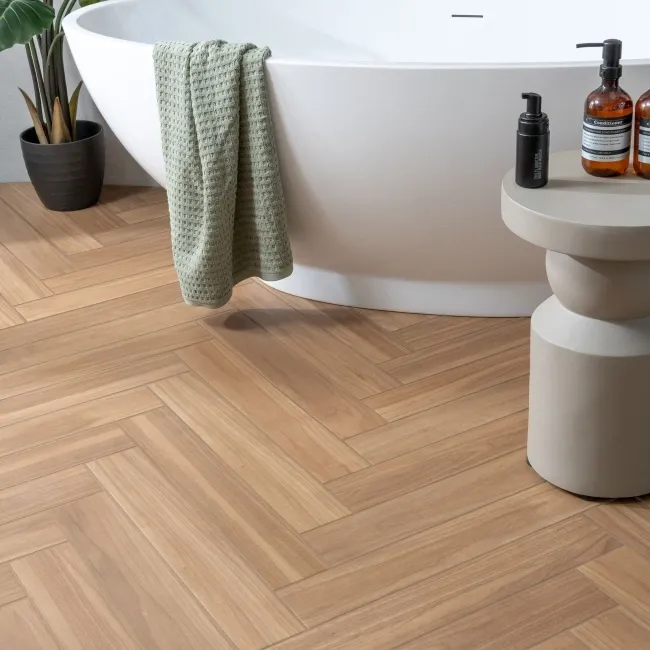 Nogal Brown Wood Effect Matt Porcelain Floor Tile