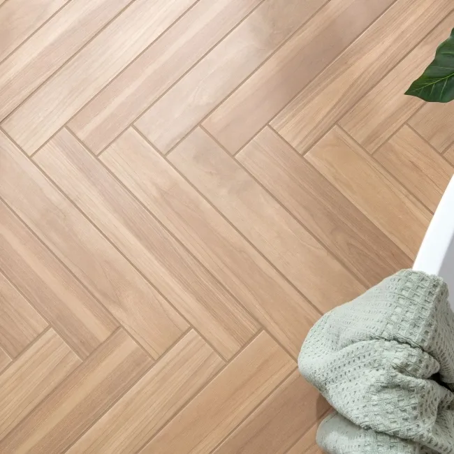 Nogal Brown Wood Effect Matt Porcelain Floor Tile