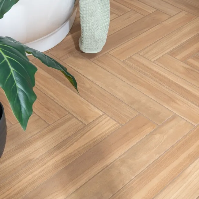 Nogal Brown Wood Effect Matt Porcelain Floor Tile
