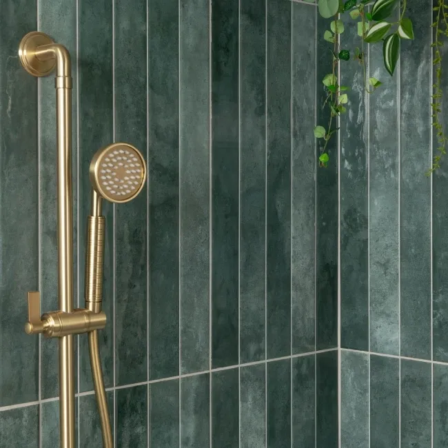 Ponto Green Stone Effect Gloss Ceramic Wall Tile