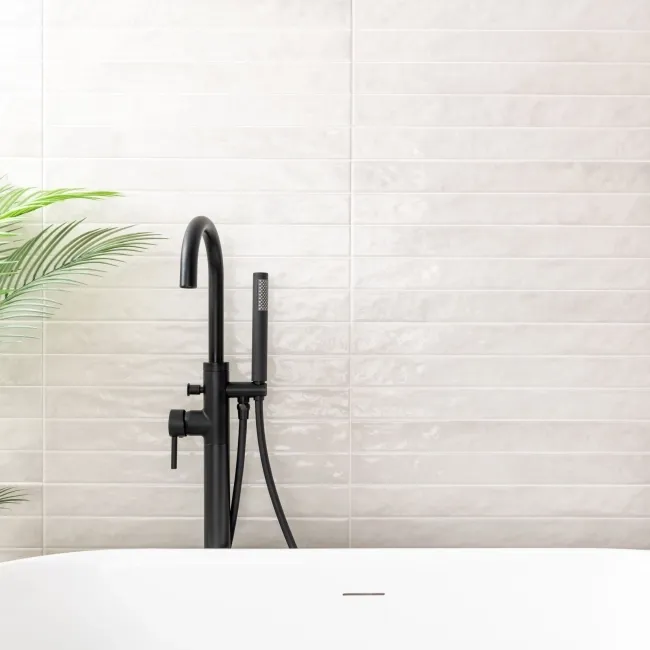 Ponto White Stone Effect Gloss Ceramic Wall Tile