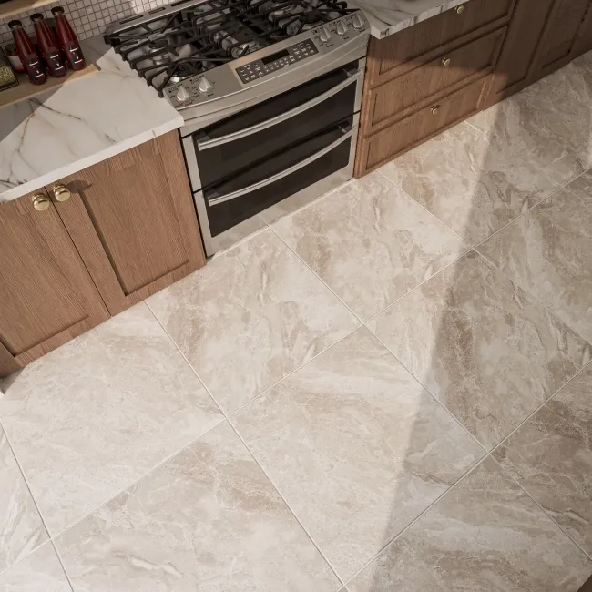 Glacier Beige Stone Effect Matt Porcelain Floor Tile
