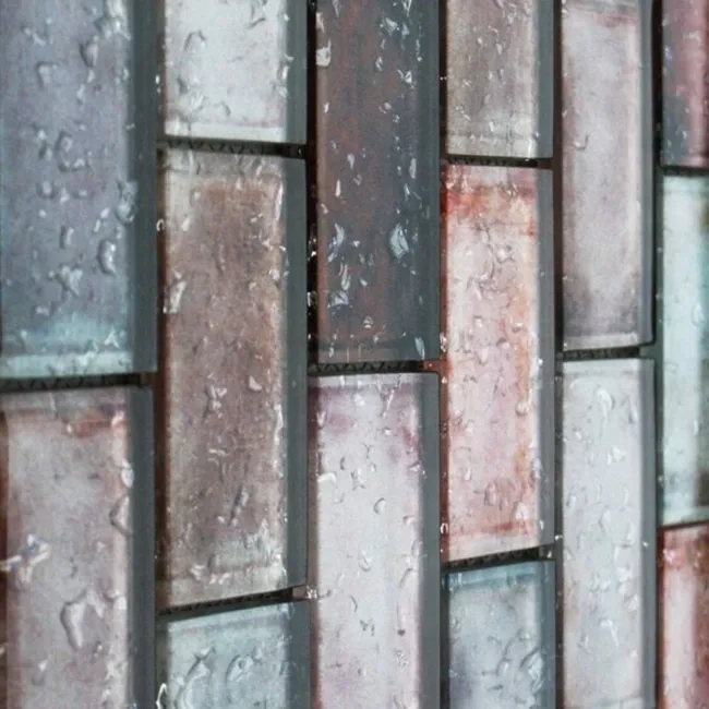 Raindrop Red Glass Mosaic 300x300