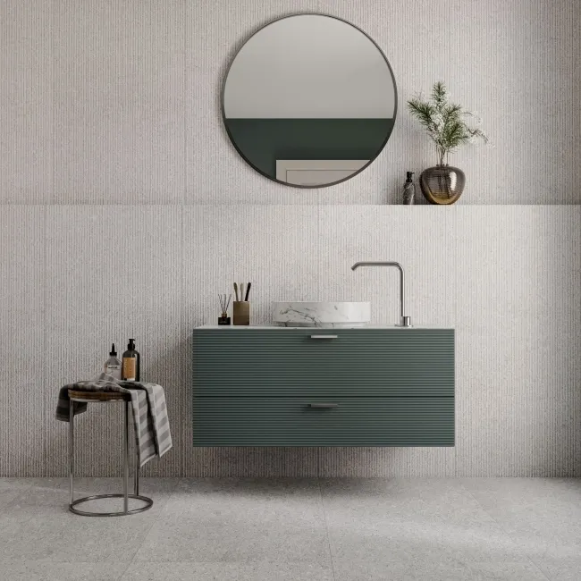 Everlast Grey Matrix Decor Concrete Effect Matt Porcelain Tile