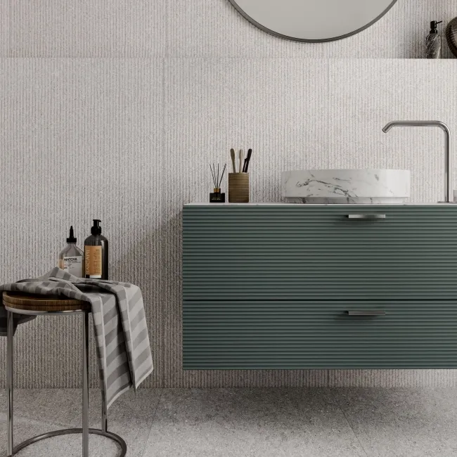 Everlast Grey Matrix Decor Concrete Effect Matt Porcelain Tile