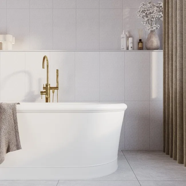 Dynamic White Floral Effect Matt Ceramic Wall Tile