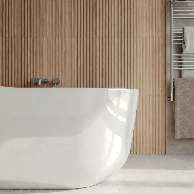 Natural Slatted Wood Effect Matt Ceramic Wall Tile