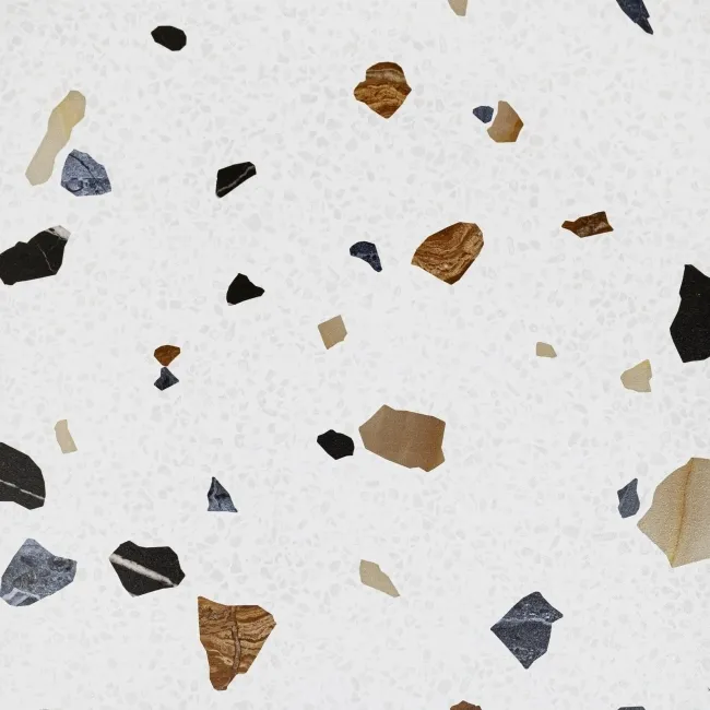 Trend White Terrazzo Multicolour Wall and Floor Tile