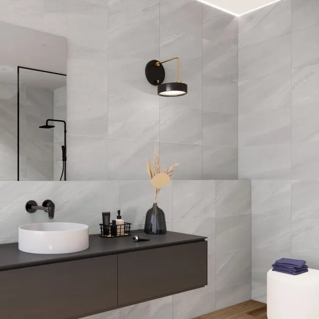 Urbano White Stone Effect Matt Ceramic Wall Tile
