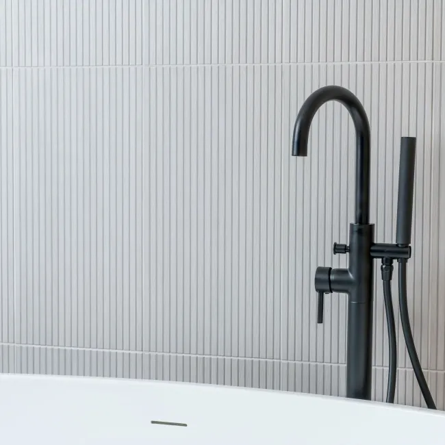 White Slatted Wood Effect Matt Ceramic Wall Tile