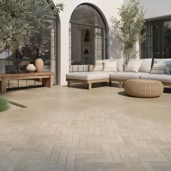 Taxos Sand Stone Effect Porcelain Outdoor Brick Paving