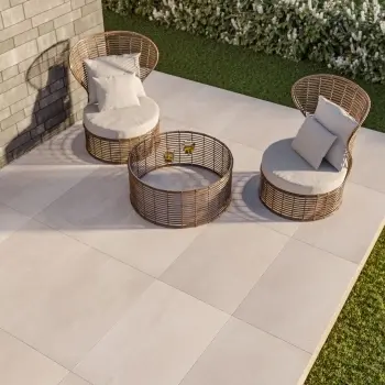 Kingsbury Beige Rustic Edge Stone Effect Porcelain Outdoor Slab
