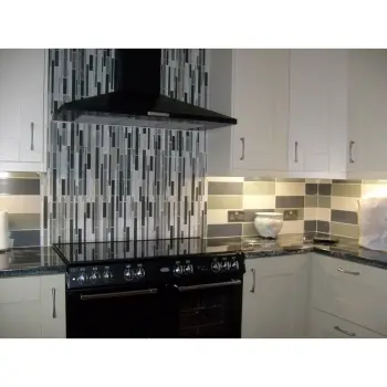 Linear Cream Gloss Wall Tiles Roomset