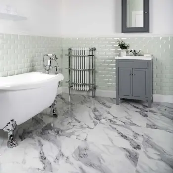 Marble Deluxe White Tile Luxury Click Vinyl Flooring 6mm