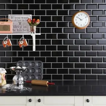 Mini Metro Black Wall Tiles Kitchen Roomset
