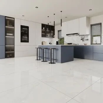 Place White Marble Effect Large Polished Porcelain Tile