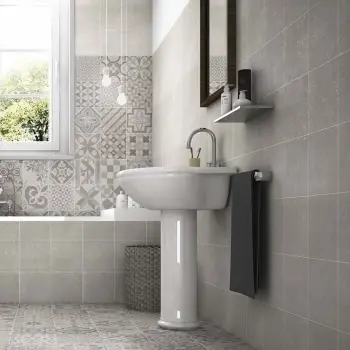 Skyros Grey Wall and Floor Tiles Bathroom Roomset