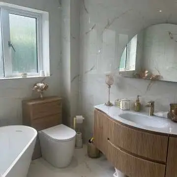 Carrera Gold Marble Effect Rectified Polished Porcelain Floor Tile