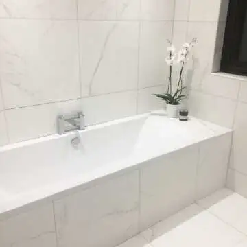 Carrara White Gloss Marble Effect Rectified Vitrified Ceramic Floor Tile