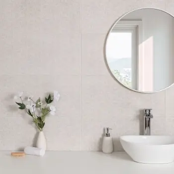 Dynamic Ivory Floral Effect Matt Ceramic Wall Tile