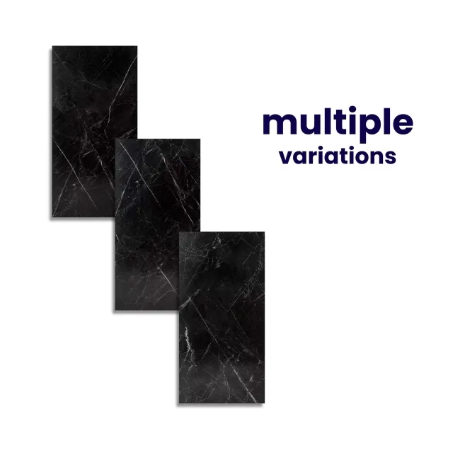 Marble Deluxe Black Grouted Tile Effect Luxury Click Vinyl Flooring 5.5mm