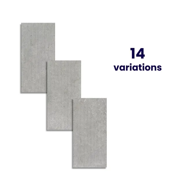 Roca Limestone Effect Decor Grey Matt Ceramic Wall Tile