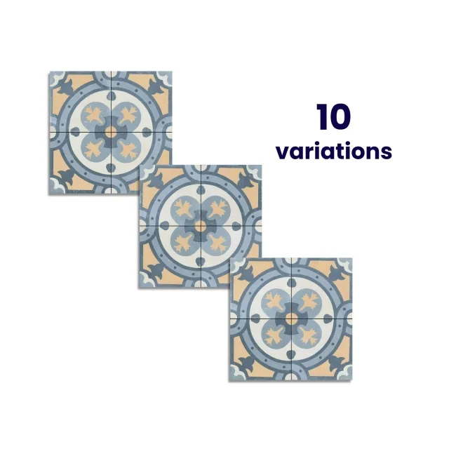 Granada Blue Victorian Patterned Matt Ceramic Floor Tile