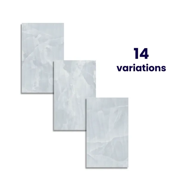 Garner Blue Decor Onyx Marble Effect Gloss Ceramic Wall Tile
