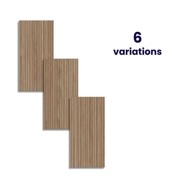 Natural Slatted Wood Effect Matt Ceramic Wall Tile