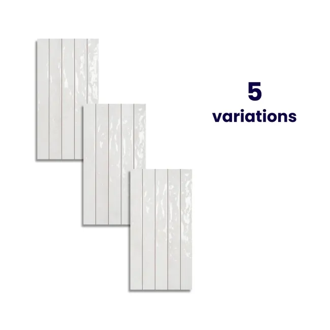 Ponto White Stone Effect Gloss Ceramic Wall Tile