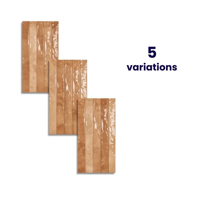 Ponto Teracotta Stone Effect Gloss Ceramic Wall Tile