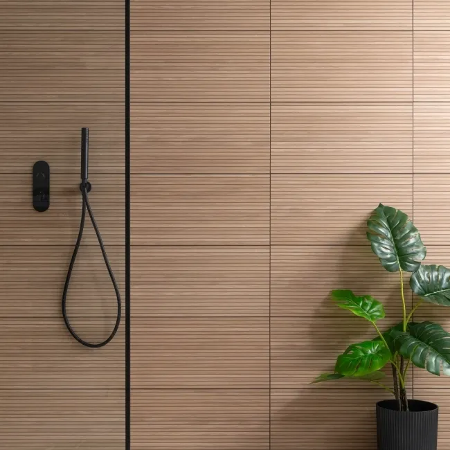 Natural Slatted Wood Effect Matt Ceramic Wall Tile