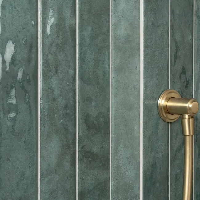 Ponto Green Stone Effect Gloss Ceramic Wall Tile