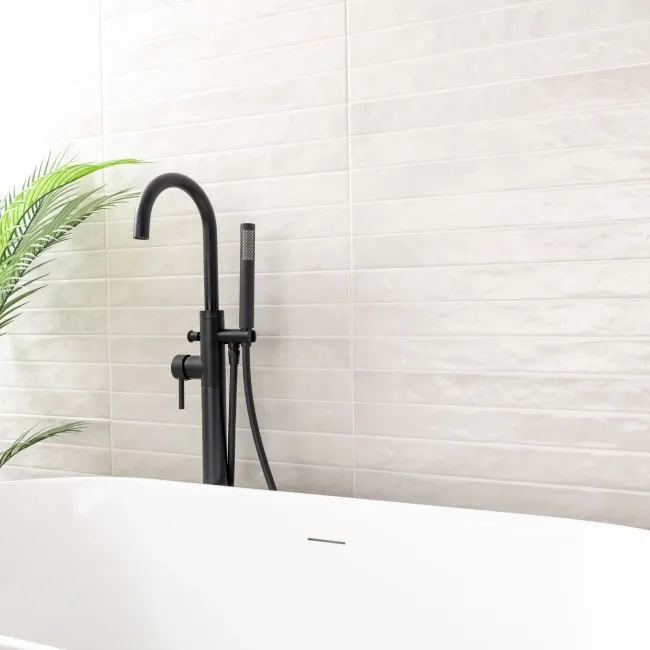 Ponto White Stone Effect Gloss Ceramic Wall Tile