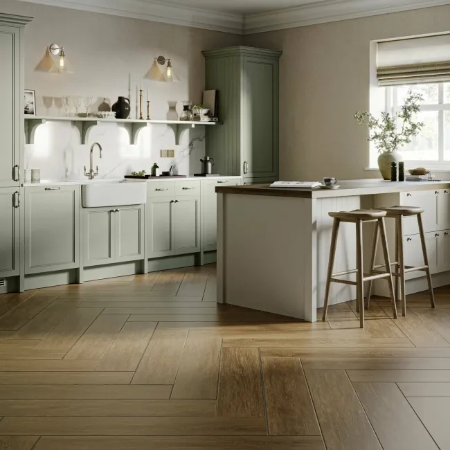 Trunk Dark Oak Wood Effect Anti Slip Porcelain Floor Tile