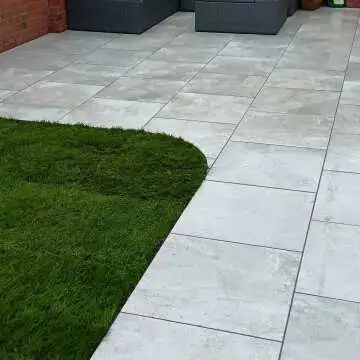 Portman Grey Stone Effect Matt Porcelain Outdoor Slab Tile