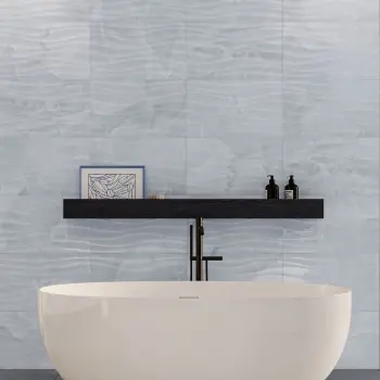 Garner Blue Decor Onyx Marble Effect Gloss Ceramic Wall Tile
