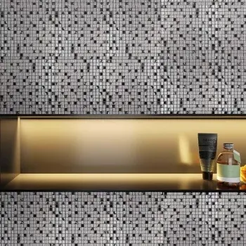 Gemstone Amarillo Glass Mosaic 300x300 Bathroom Roomset