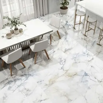 Mare Blue Marble Effect Large Polished Porcelain Floor Tile