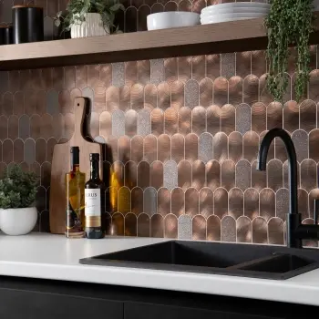 Roca Mosaico Scale Copper Metallic Effect Aluminum Mosaic